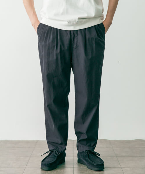 STILL BY HAND　Garment-dye 4 tuck pants
