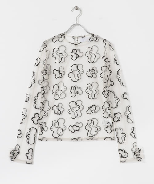 Po/　sheer tulle top ameba