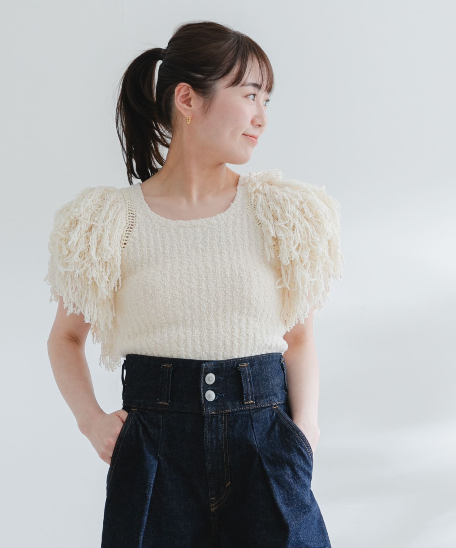 leinwande Hand Fringe Knit Tops[RW45-0224010511]｜URBAN RESEARCH 