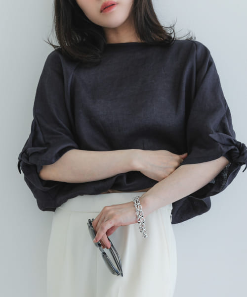 リボンスリーブプルオーバー