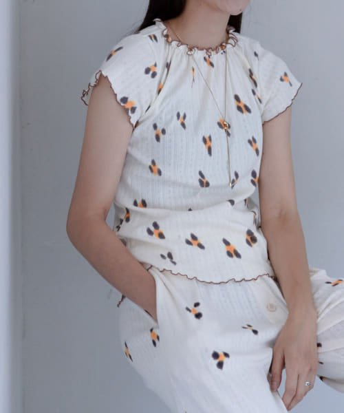 SUKU HOME　FRILL POINTELLE BABY TEE