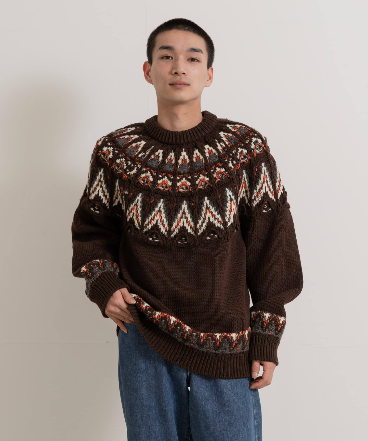 米富繊維 KOUHEN NORDIC KNIT PULLOVER-3[YT13-244020-T47