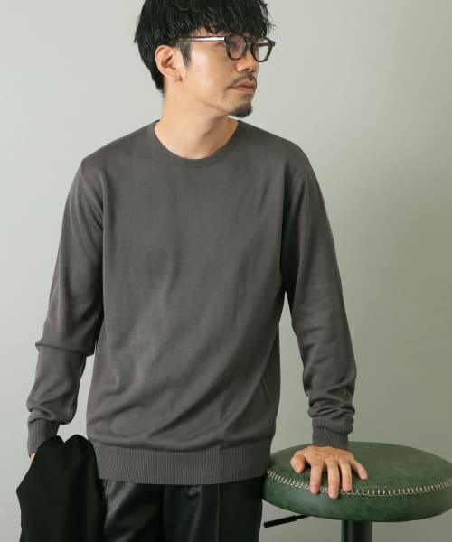 『一部WEB限定カラー』『XLサイズあり』『UR TECH』ハイゲージクルーネックニット
