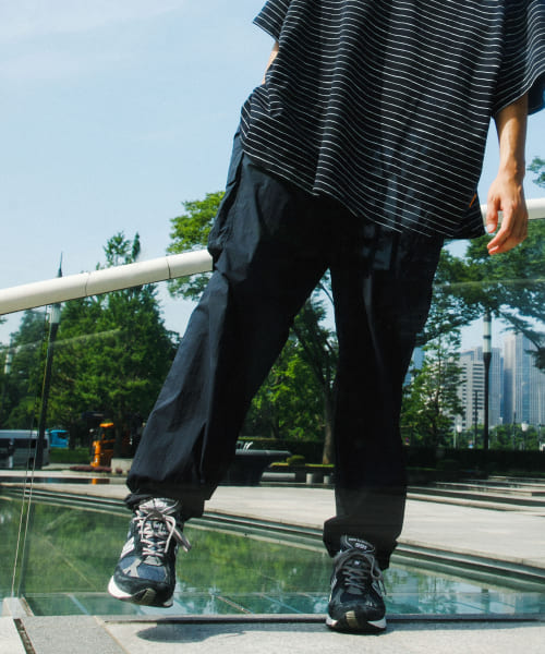 SEE SEE　WIDE NYLON CARGO PANTS w/DRAWSTRINGS