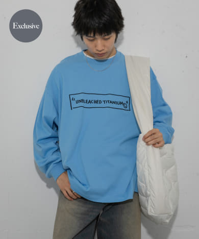 素敵な 別注』BASQUIAT×SENSE OF ロゴロングスリーブTシャツ[AA46 PLACE トップス