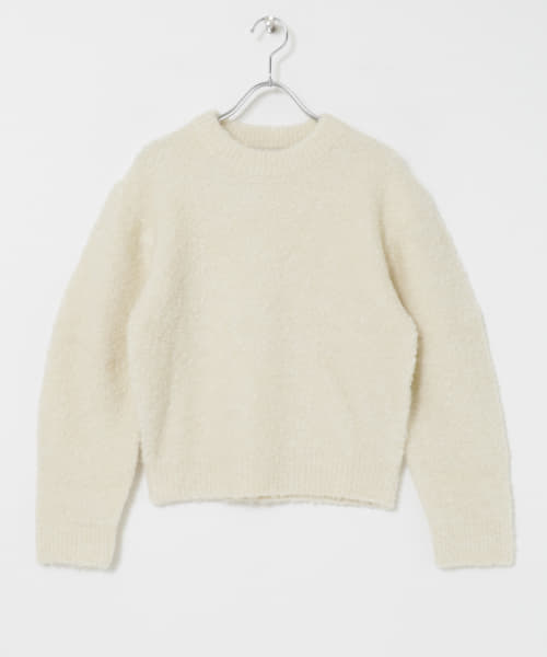 AMOMENTO　MIX BOUCLE CROP KNIT