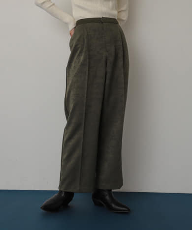 サテンパイピングジャガードパンツ
