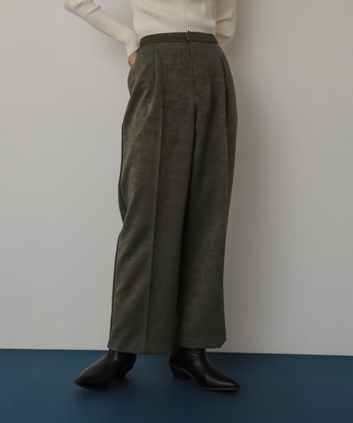 サテンパイピングジャガードパンツ