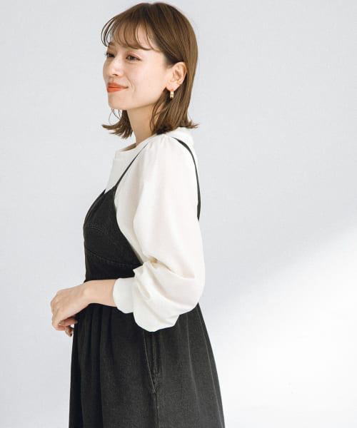 『WEB限定』パフスリーブコンビプルオーバー