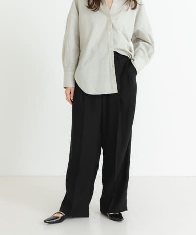 new basic　ダブルクロスキュプラパンツ