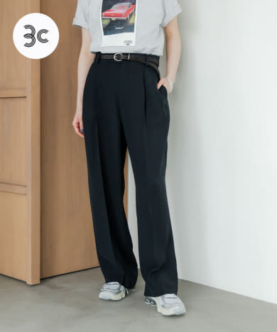 new basic　ダブルクロスキュプラパンツ