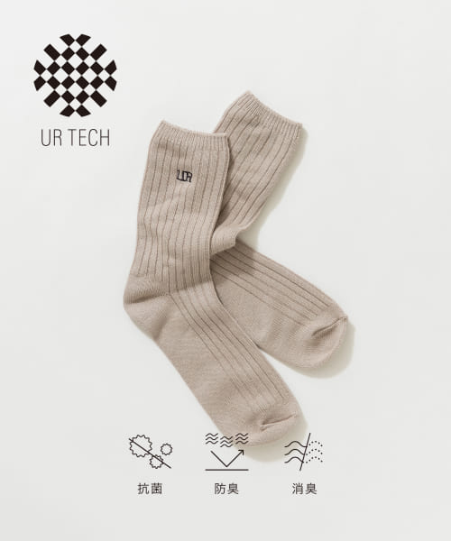 『UR TECH』ロングリブ刺繍ソックス