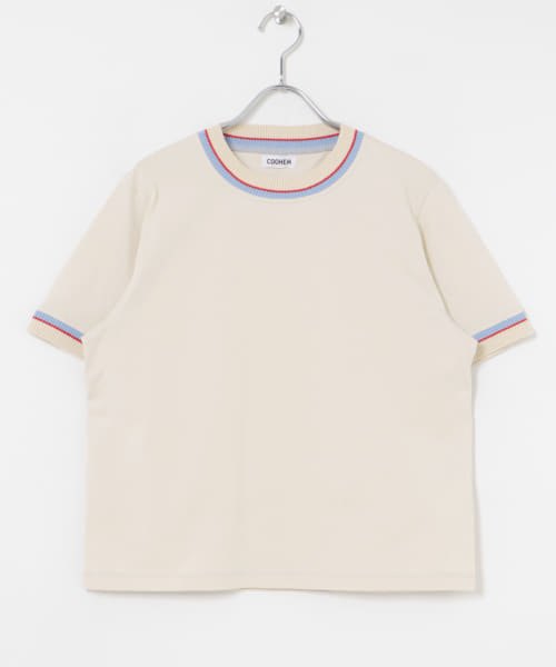 米富繊維　KNIT DETAIL RINGER T-SHIRT