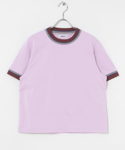 米富繊維　KNIT DETAIL RINGER T-SHIRT