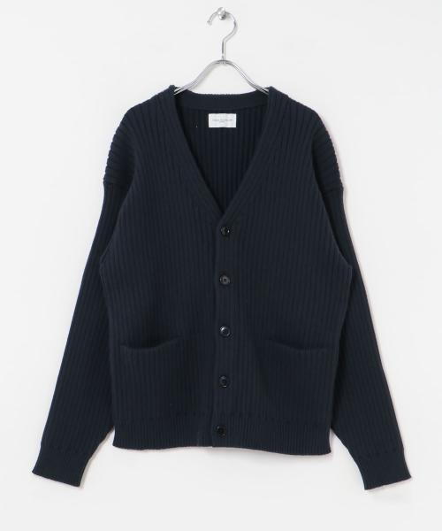 [URBAN RESEARCH][new basic COTTON CASHMERE WIDE RIB CARDIGAN]