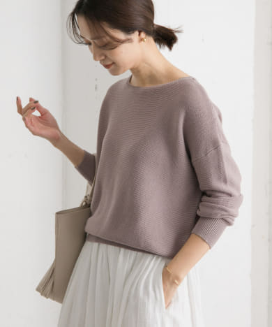 コットンボートネックガーターKNIT