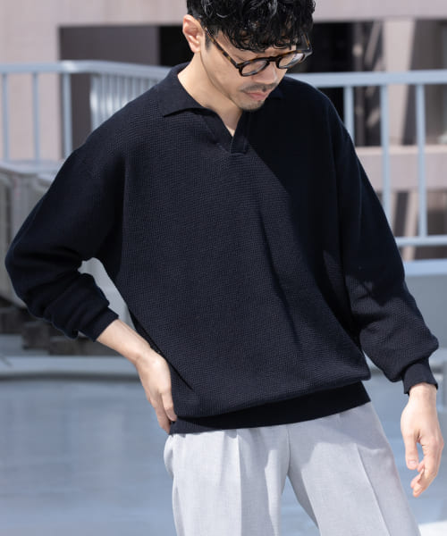 [ROSSO][変形カノコスキッパーニットポロ]