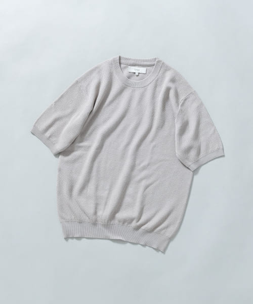 『WEB限定』変形カノコ半袖クルーネックニット
