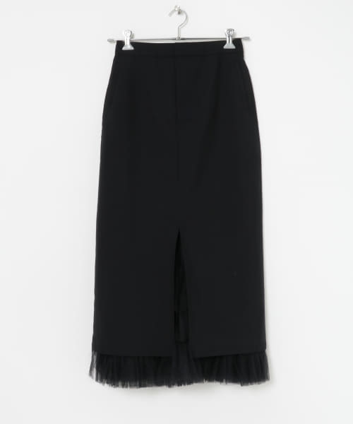 VIVIANO　Tulle Layered Midi Skirt