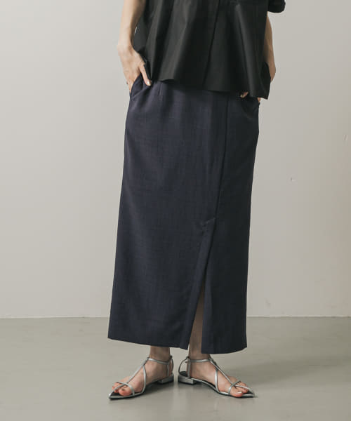 『UR TECH DRYLUXE』リネンライクスリットタイトスカート