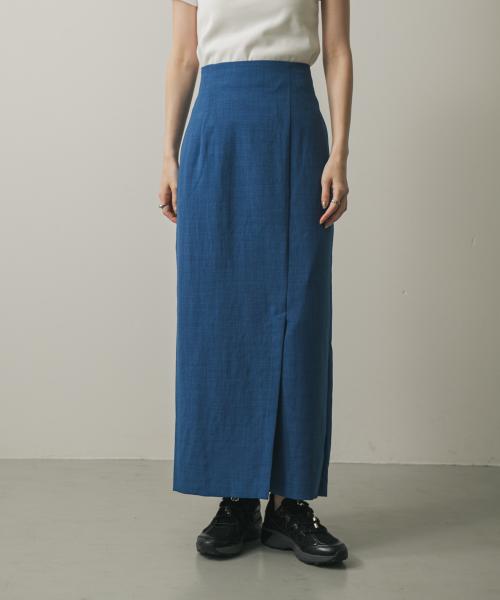 『UR TECH DRYLUXE』リネンライクスリットタイトスカート