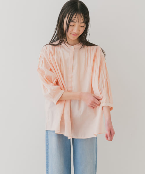 『WEB/一部店舗限定』『親子リンク』コットンボイルギャザーブラウス(KIDS)