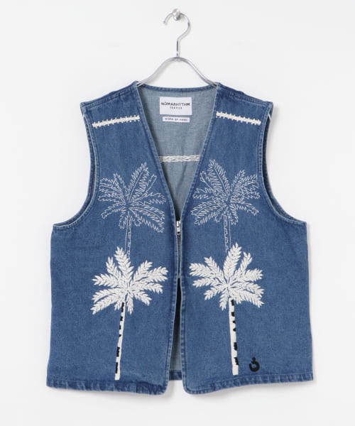 NOMARHYTHM TEXTILE　Palm Tree Hand Embroidery Vest