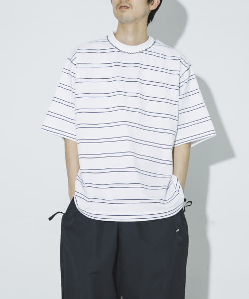 LQQK Studio　BORDER STITCH TEE