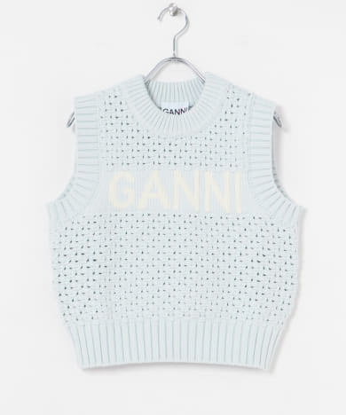 GANNI ダブルブレスト メランジュ ベスト GANNI ダブルブレスト メランジュ ベスト
