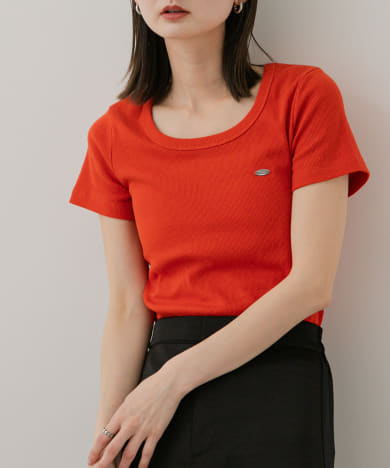 ラウンドネックリブTシャツ(半袖)