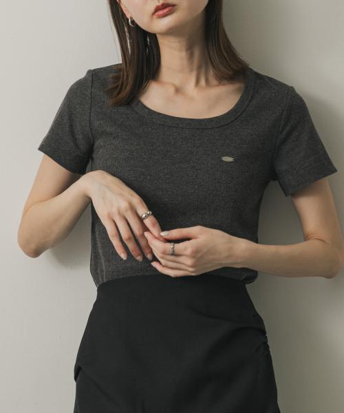 ラウンドネックリブTシャツ(半袖)