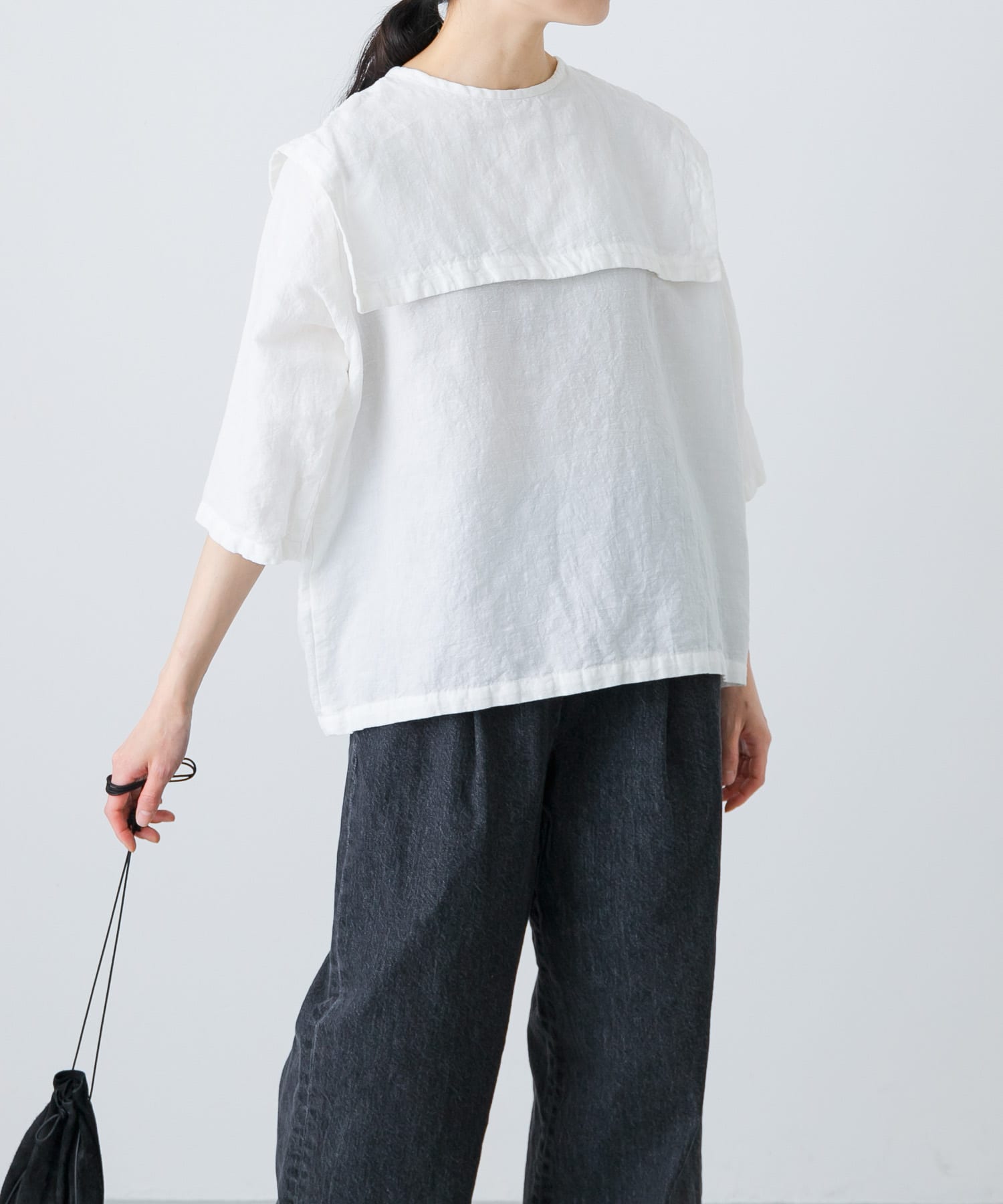 かぐれ（カグレ）の「リネンチェック2WAYブラウス（シャツ