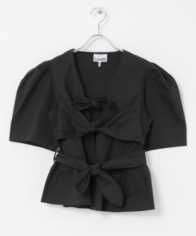 GANNI　Tie Strap BLOUSE