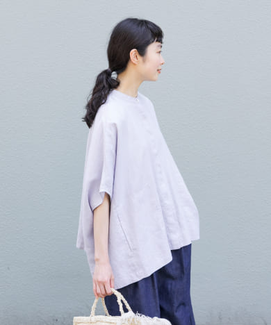 リネンスクエアケープシャツ
