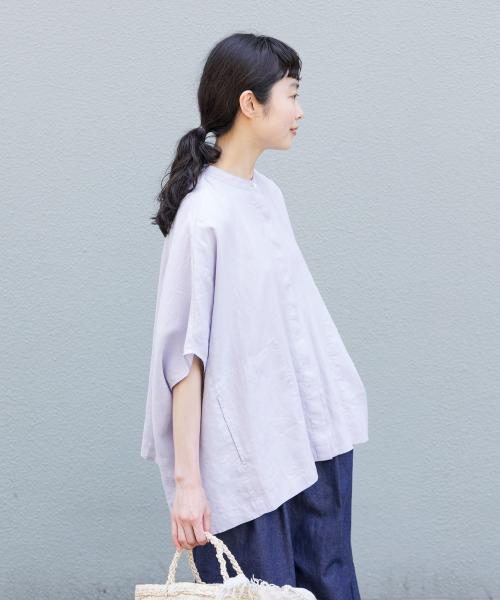 リネンスクエアケープシャツ
