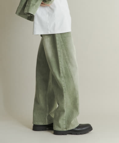 ツイストデニムワイドパンツ