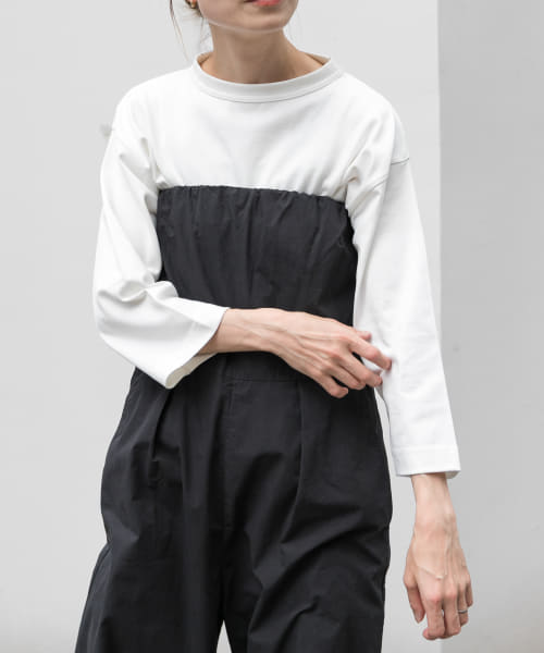 FORK&SPOON　ボトルネック8分袖Tシャツ