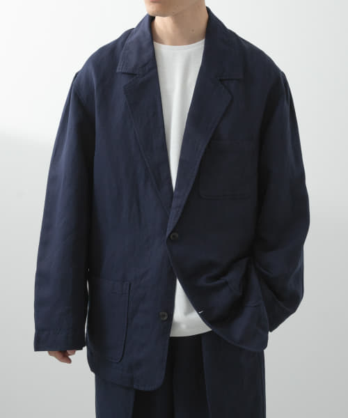 Linen Blend Tailored Shirts Jacket