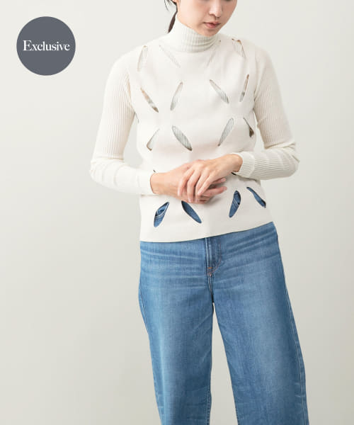 『別注』leinwande×ROSSO　Flower Knitted Top