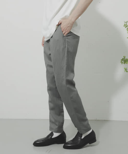 [SENSE OF PLACE][リネンレーヨンテーパードパンツ]