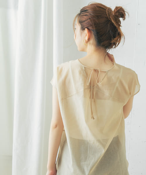 コットンシルクTシャツブラウス