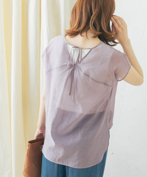 コットンシルクTシャツブラウス
