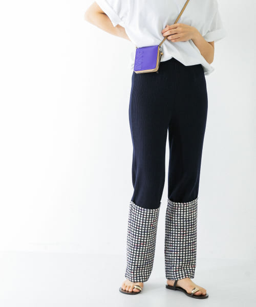TAN　PAINTED YARN CUFF RIB PANTS