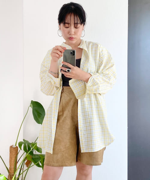 Couleur Meler imoko　オーバーチェックシャツ
