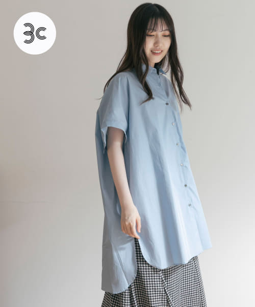 『別注』MIDIUMISOLID×TGM　half sleeve big shirts