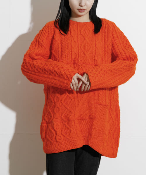 77circa　patchwork sweater(後染め)