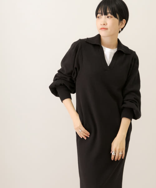 [Sonny Label][スキッパーパフスリーブニットワンピース]