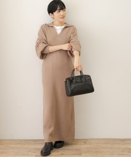 [Sonny Label][スキッパーパフスリーブニットワンピース]