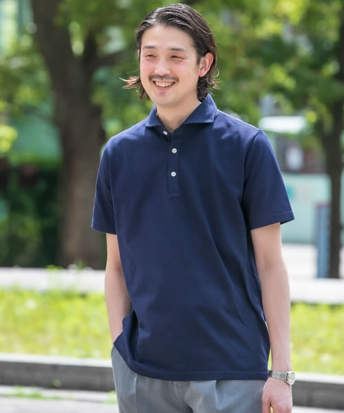 『吸水速乾』LIFE STYLE TAILOR　カッタウェイ半袖プルオーバー