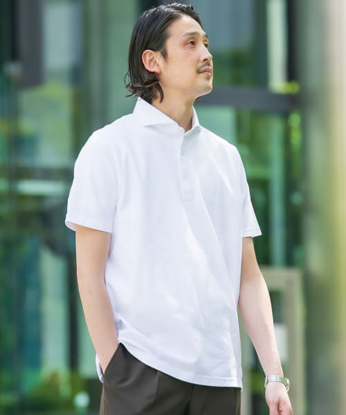 『吸水速乾』LIFE STYLE TAILOR　カッタウェイ半袖プルオーバー